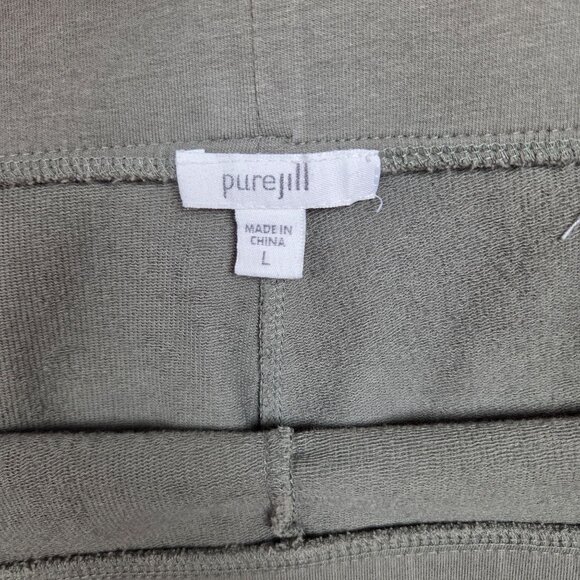 Pure Jill Slim Leg Pants Womens‎ Large Green Pull On Mid Rise Pima - Picture 8 of 10